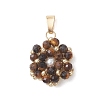 Natural Mixed Gemstone Faceted Round Cluster Flower Pendants PALLOY-MZ01197-2