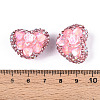 Heart Shape Polymer Clay Pave Rhinestone Beads RB-T018-03B-3