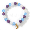 European Style Stainless Steel & Gemstone Stretch Bracelets SF6805-5