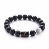 10MM Natural Black Onyx(Dyed & Heated) and Howlite Beaded Stretch Bracelets RH2290-26-1