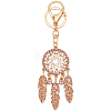 Alloy with Plastic Pearl and Glass Rhinestone Keychains KEYC-WH20010-03C-1