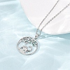 Brass Pave Green Cubic Zirconia Ring with Dinosaur Pendant Necklaces for Women NJEW-C120-01P-3