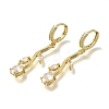 Brass Micro Pave Cubic Zirconia Hoop Earrings CU-CBA108A-14G-02-4