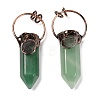 Natural Green Aventurine Big Pointed Pendants G-M383-21C-2