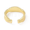 Brass Twist Rope Open Cuff Ring for Women RJEW-P079-02G-3