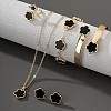 Flower Alloy Acrylic Cuff Bangles & Link Bracelets & Stud Earrings & Pendant Necklaces & Rings WG72368-01-1