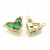 Brass Cubic Zirconia Charms X-KK-S340-12G-03-2