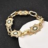 Brass Micro Pave Cubic Zirconia Link Chain Bracelets for Women BJEW-H639-13G-2