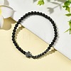 Synthetic Hematite & Natural Black Agate Beaded Stretch Bracelets BJEW-JB14011-1