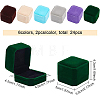12Pcs 6 Colors Square Velvet Ring Boxes VBOX-BC0001-06-2