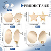8pcs 4 style Brass Stud Earring Findings KK-BC0009-66-2