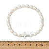 Natural Cultured Freshwater Pearl & Alloy Beads Stretch Bracelets for Women BJEW-JB14103-02-4