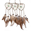 Chicken Feather Handmade Woven Net/Web with Feather Big Pendants AJEW-S080-005-2