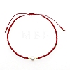 Glass Imitation Pearl & Seed Braided Bead Bracelets WO2637-07-1