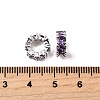 Brass with Cubic Zirconia European Beads ZIRC-L041-18D-S-2