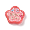 Flower Cartoon Word Enjoy Life Opaque Resin Decoden Cabochons RESI-R447-02D-1