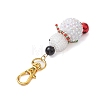 Christmas Snowman Resin Rhinestone & Glass Seed Beads Pendant Decorations HJEW-MZ00076-4