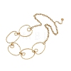 304 Stainless Steel Textured Ring Link Bib Necklaces for Women NJEW-L467-05G-3