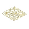 Rhombus with Flower Brass Lapel Pin Brooches for Clothes KK-CBA19A0-04G-1