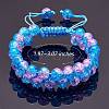 Sparkling Round Glass Braided Bead Bracelet BJEW-SW00082-14-9