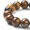 Natural Tiger Eye Beaded Stretch Bracelets BJEW-A117-E-29-3