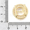 Mother's Day Brass Micro Pave Cubic Zirconia Slide Charms KK-E802-21G-A-3