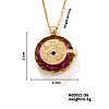 Vintage Sparkling Rhinestone Flat Round Pendant Necklaces LY7833-8-1