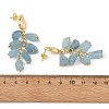 Brass with Raw Rough Natural Aquamarine Beads Stud Dangle Earrings EJEW-JE07474-01-5