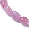 Natural Rose Quartz Bead Stretch Bracelets BJEW-K213-34-3