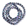 Electroplate Glass Beads Strands X-EGLA-Q128-06A-FR02-2