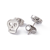 Non-Tarnish 304 Stainless Steel Tiny Hollow Out Skull Stud Earrings for Women STAS-A065-05P-2