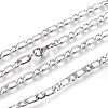 304 Stainless Steel Figaro Chain Necklaces NJEW-E143-05P-2