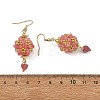 Glass & Dyed Natural Malaysia Jade & Rhodonite Dangle Earrings EJEW-MZ00814-02-5