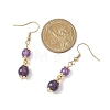 Natural Amethyst Round Dangle Earrings EJEW-JE06822-01-3