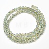 Faceted Round Full Rainbow Plated Electroplate Glass Beads Strands X-EGLA-J130-FR07-2