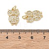 Brass Micro Pave Clear Cubic Zirconia Charms KK-T085-21G-G-3