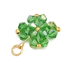 5Pcs 5 Colors Transparent Glass Beads Pendants PALLOY-JF04465-01-4