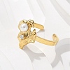 304 Stainless Steel Cubic Zirconia Cuff Rings for Women RJEW-D302-02G-05-1