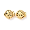 Brass Micro Pave Cubic Zirconia Beads KK-D259-12G-1