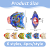 24Pcs 6 Colors Handmade Lampwork Beads LAMP-DC0001-30-2