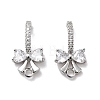 Brass with Cubic Zirconia Stud Earrings Finding KK-Q048-24P-1