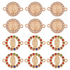GOMAKERER 40Pcs 2 Styles Flat Round Alloy Connector Charms FIND-GO0001-33-1