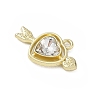 Alloy Rhinestone Pendants Heart with Arrow Charms RB-CBA7D90-03G-2