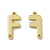 Rack Plating Brass Letter Connector Charms KK-C007-38G-F-2