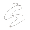 Round Natural Cultured Freshwater Pearl Pendant Necklaces X-NJEW-JN04965-4