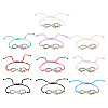 10Pcs 10 Color Alloy Infinity with Hope Link Bracelets Set for Men Women BJEW-TAC0008-02-9