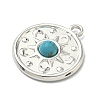 304 Stainless Steel with Dyed Synthetic Turquoise Pendants STAS-G374-05S-19-2