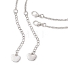 Alloy Bear and White Round Pendant 304 Stainless Steel Cable Chain Double Layer Necklaces for Women NJEW-JN05758-02-4