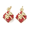 Brass Enamel Pendants KK-F933-18G-2