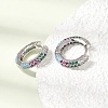 Brass Micro Pave Cubic Zirconia Hoop Earrings KK-CBA8324-24P-03-2